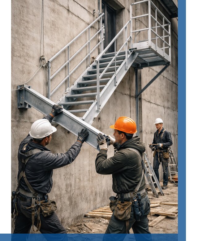 Монтаж металлических лестниц в Якутске от 15623 р. | ВЫСОТНИК-Ктс