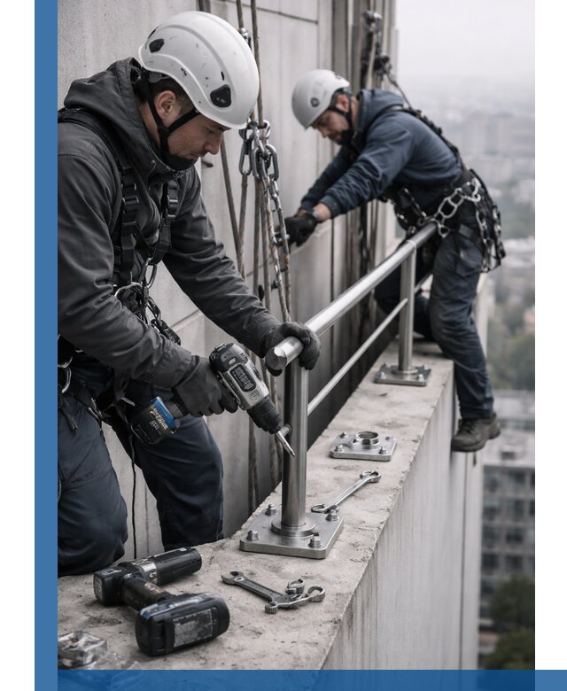 Монтаж перил на высоте в Якутске для жилых и промобъектов