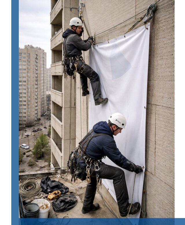Профессиональный монтаж баннеров на фасаде в Якутске