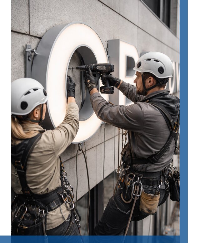 Монтаж световых букв в Якутске от 3125 р. под ключ ВЫСОТНИК-Ктс