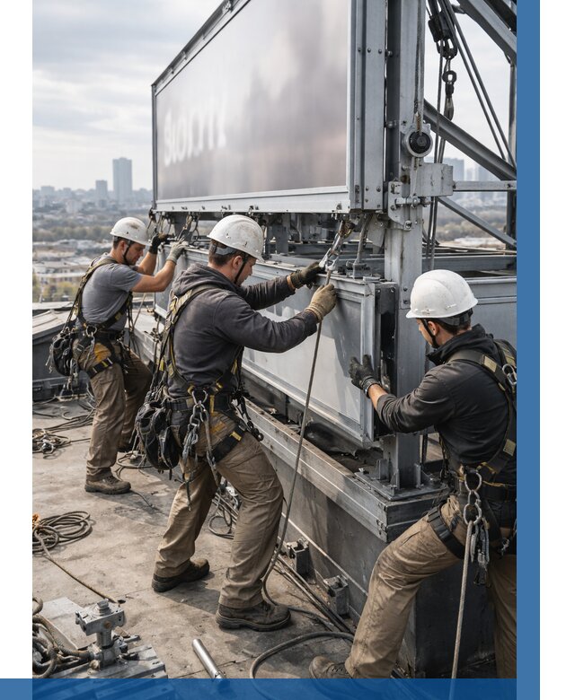 Монтаж крышной рекламной конструкции в Якутске от 62490 р.|ВЫСОТНИК-Ктс