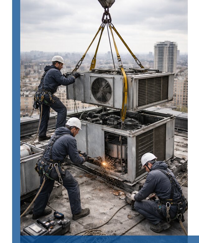 Демонтаж крышной установки в Якутске любой сложности