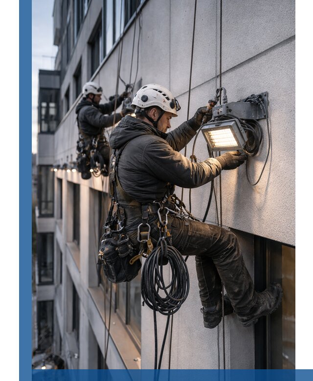 Монтаж фасадного освещения в Якутске установка и подключение
