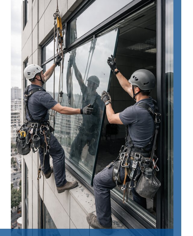 Замена стеклопакетов на высоте в Якутске от 5728 р. | ВЫСОТНИК-Ктс