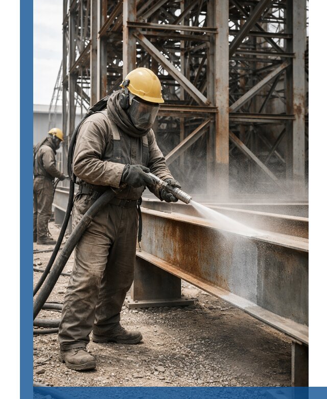 Пескоструйная очистка металлоконструкций в Якутске промышленная