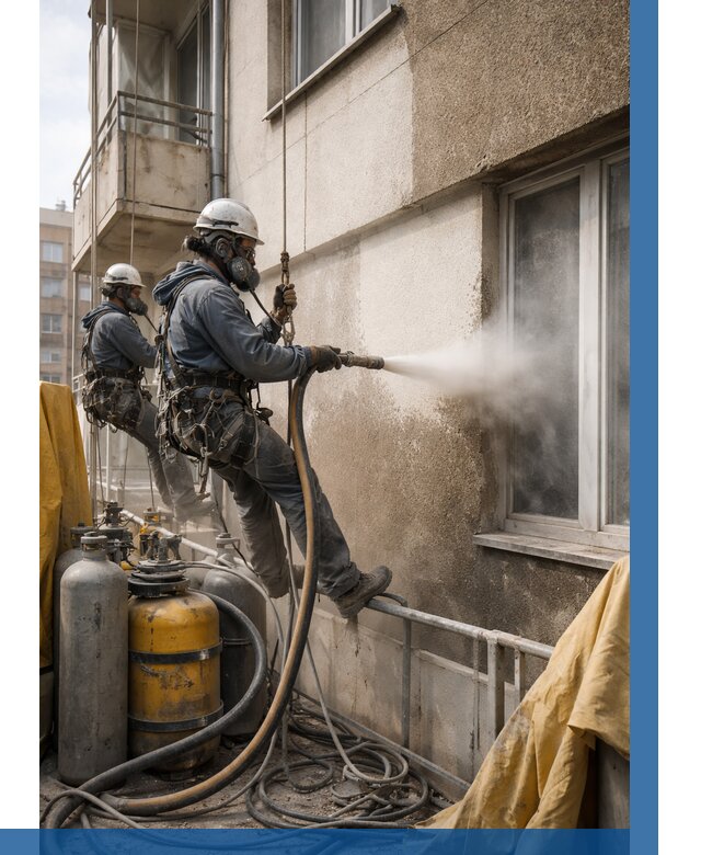 Пескоструйная очистка фасада в Якутске от 677 р. | ВЫСОТНИК-Ктс