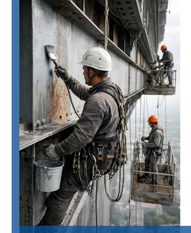 Покраска металлоконструкций на высоте в Якутске профессионально