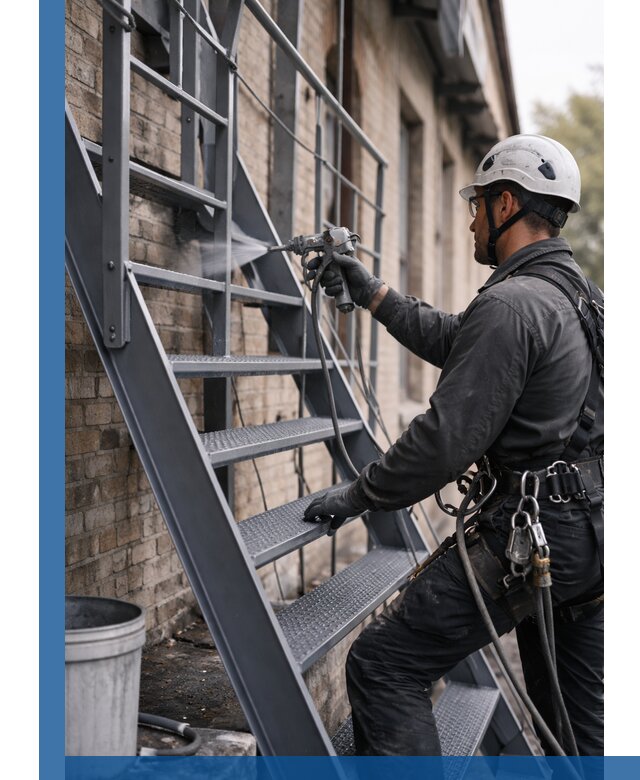 Покраска и антикоррозионная защита пожарных лестниц в Якутске