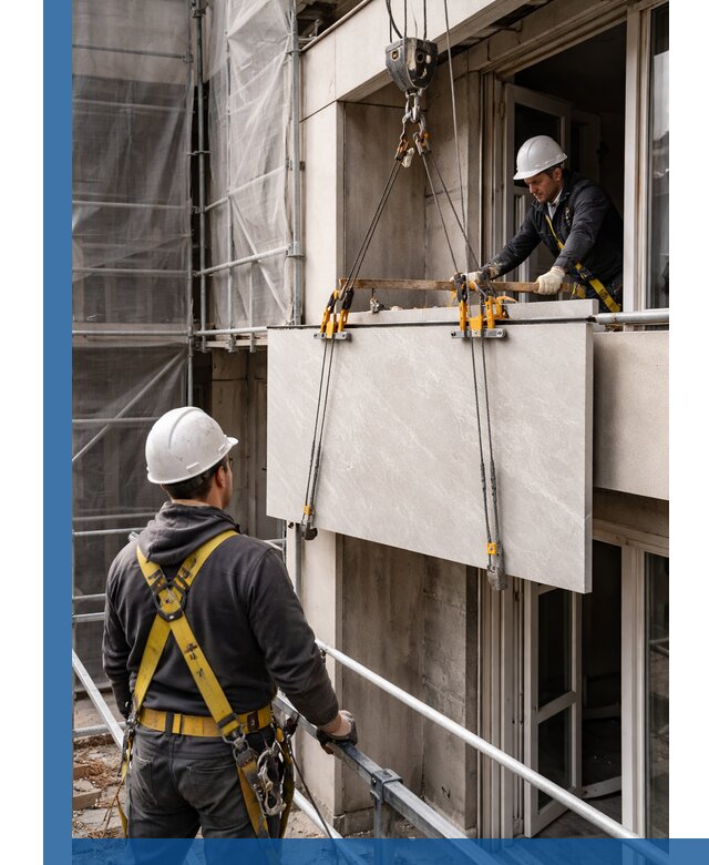 Подъем керамогранита на этаж в Якутске грузчиками и техникой