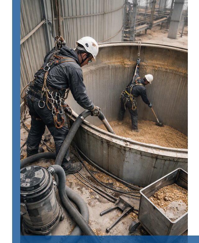 Профессиональная чистка зерновых бункеров в Якутске с выездом